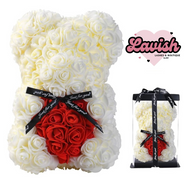 Forever Rose Bear with heart (Medium)