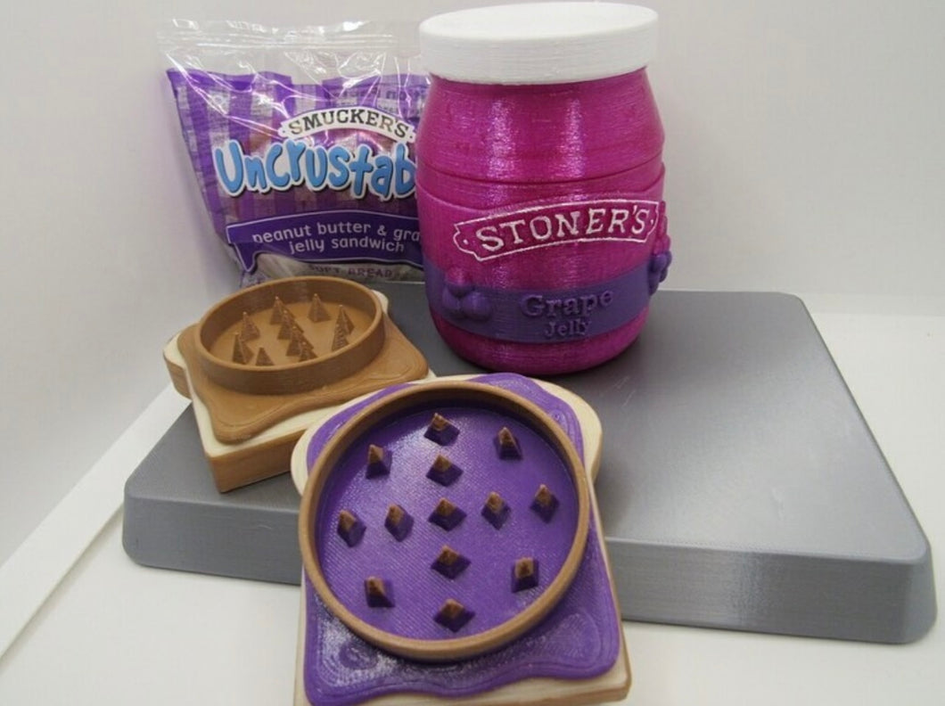 Stoner jelly jar & PP&J Herb Grinder set